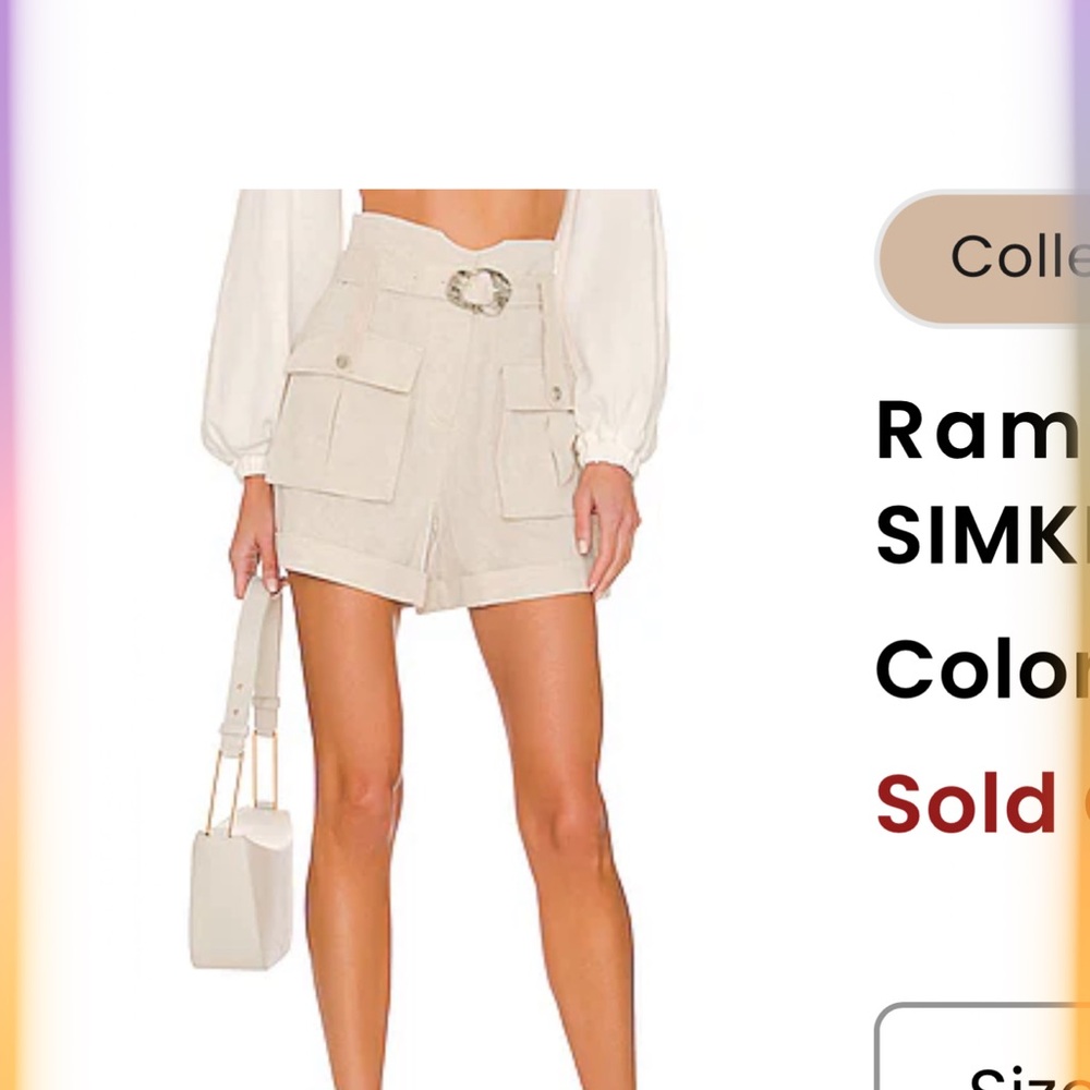 Jonathan Simkhai Cream Cargo Shorts